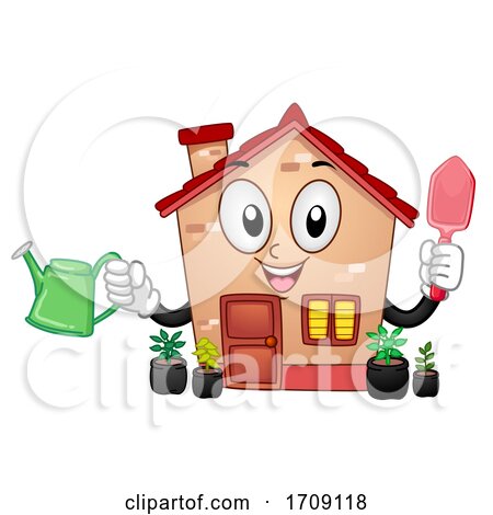 Mascot Cleaning Home Gardening Illustration by BNP Design Studio