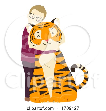 Man Hug Tiger Illustration by BNP Design Studio