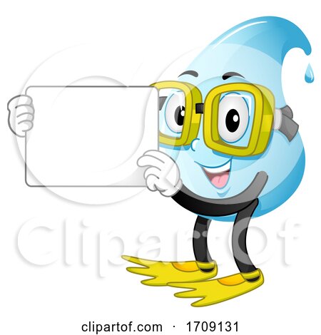 Mascot Water Drop Swimmer Hold Board Illustration by BNP Design Studio