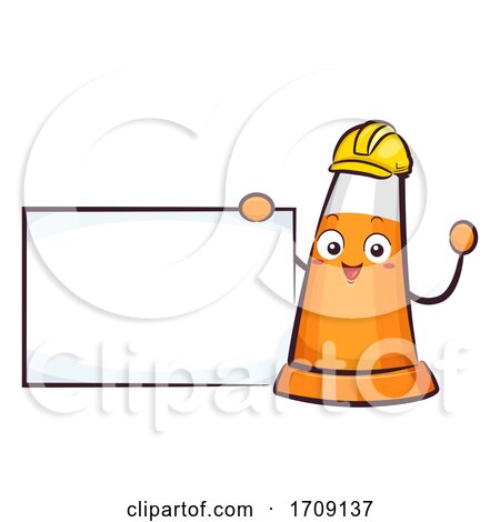 Mascot Traffic Cone Board Illustration by BNP Design Studio
