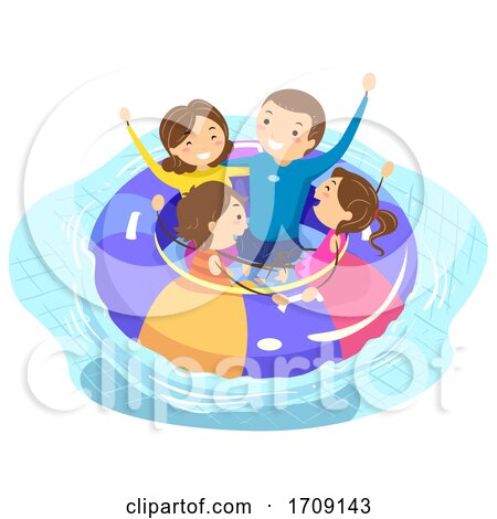 Stickman Family Pool Flotation Illustration by BNP Design Studio