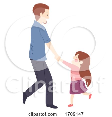 Kid Girl Man Father Daughter Dance Illustration by BNP Design Studio