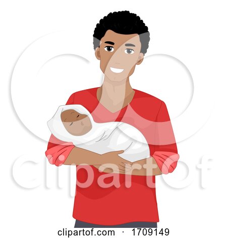 Man Dad African Carry Baby Wrap Illustration by BNP Design Studio