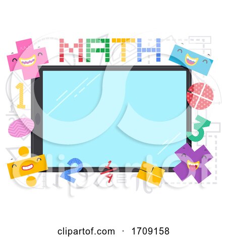 Math Mascot Operators Tablet Illustration by BNP Design Studio