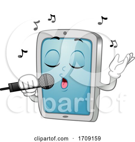 Mascot Tablet Mobile Videoke Sing Illustration by BNP Design Studio
