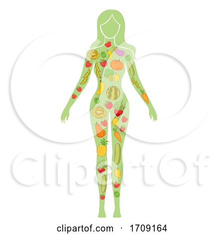Body Girl Healthy Diet Illustration by BNP Design Studio