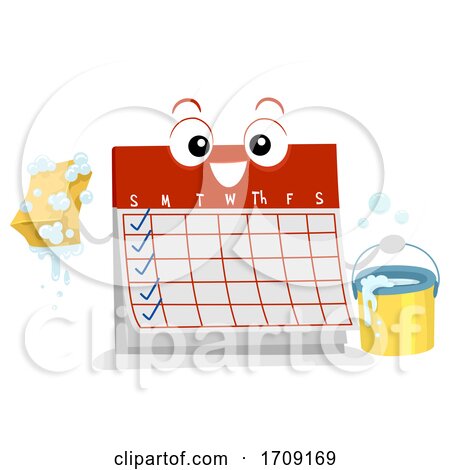Mascot Calendar Weekly Chores Illustration by BNP Design Studio