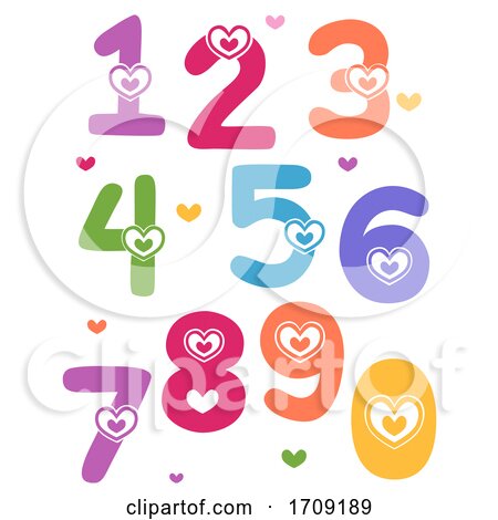 Numbers Hearts Valentines Illustration by BNP Design Studio