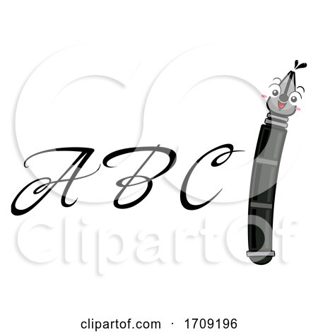 Mascot Fountain Pen Calligraphy Illustration by BNP Design Studio