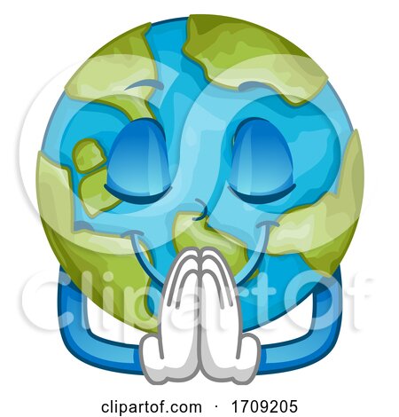 Mascot Earth Pray Illustration by BNP Design Studio
