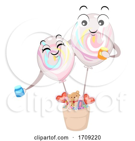 Mascot Balloon Marble Illustration by BNP Design Studio