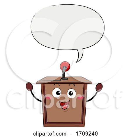 Mascot Speech Lectern Speech Bubble Illustration by BNP Design Studio