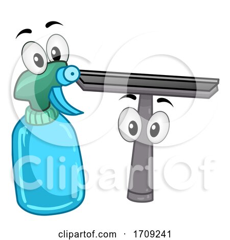 Mascot Spray Bottle and Wiper Illustration by BNP Design Studio
