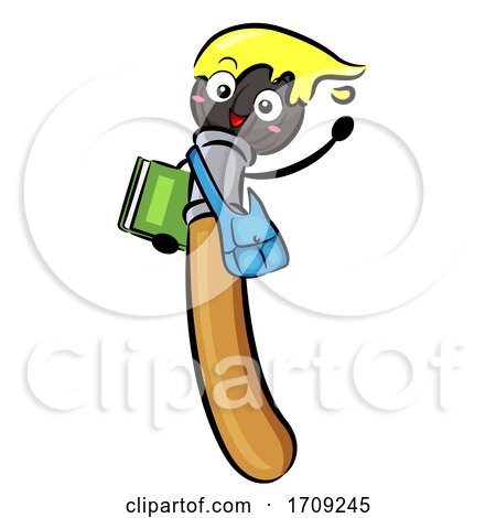 Mascot Paint Brush Student Illustration by BNP Design Studio