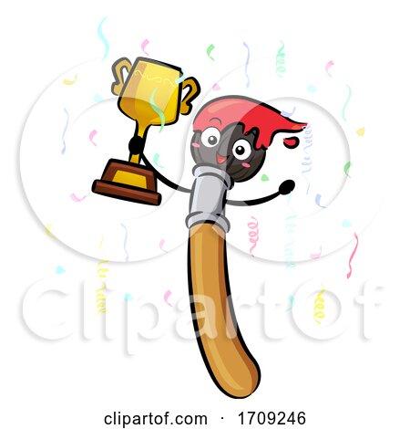Mascot Paint Brush Trophy Winner Illustration by BNP Design Studio