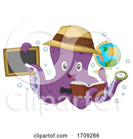 Octopus Geography Teacher Illustration by BNP Design Studio
