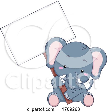 Elephant Hold Signboard Illustration by BNP Design Studio