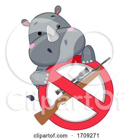 Mascot Rhino Stop Killing Illustration by BNP Design Studio