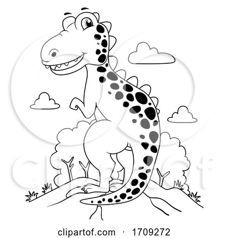 Dinosaur Black and White Illustration by BNP Design Studio