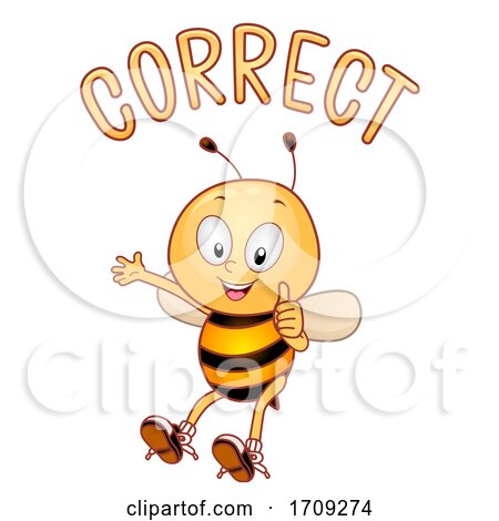 Mascot Bee Correct Illustration by BNP Design Studio