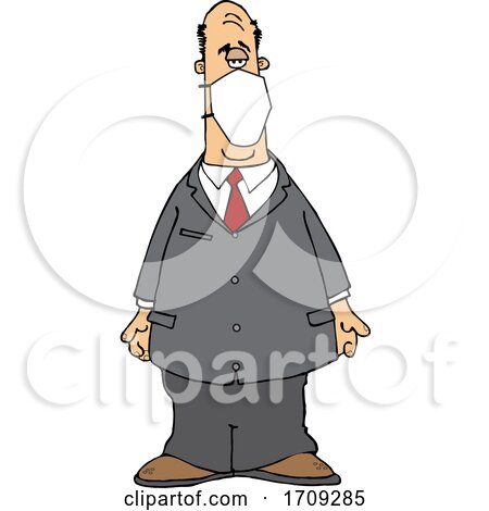 Cartoon Businessman Wearing a Mask by djart