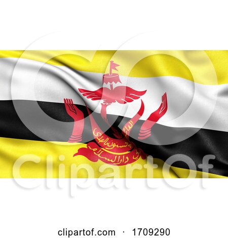 3D Illustration of the Flag of Brunei Waving in the Wind by stockillustrations