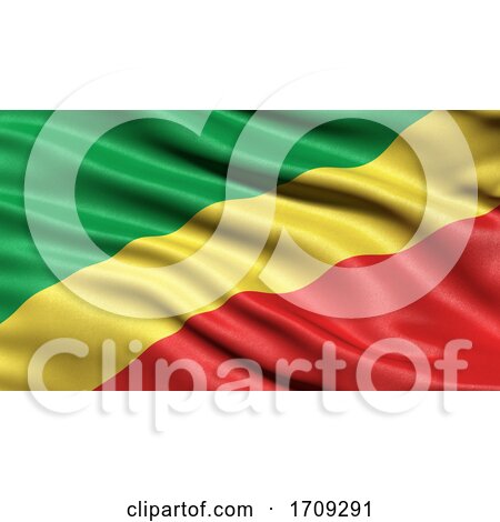 3D Illustration of the Flag of the Republic of the Congo Waving in the Wind by stockillustrations
