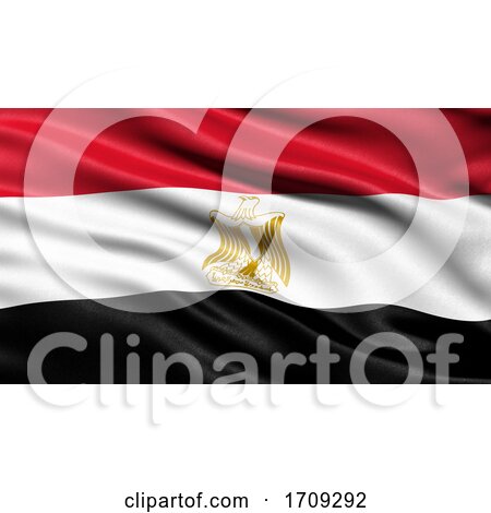 3D Illustration of the Flag of Egypt Waving in the Wind by stockillustrations