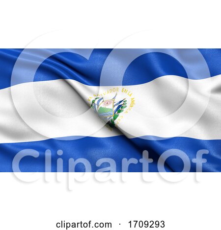 3D Illustration of the Flag of El Salvador Waving in the Wind by stockillustrations
