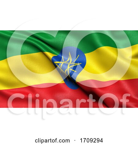 3D Illustration of the Flag of Ethiopia Waving in the Wind by stockillustrations