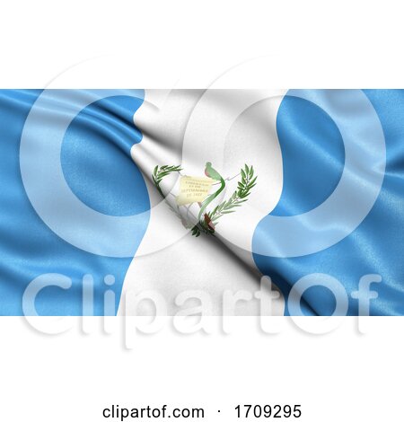 3D Illustration of the Flag of Guatemala Waving in the Wind by stockillustrations