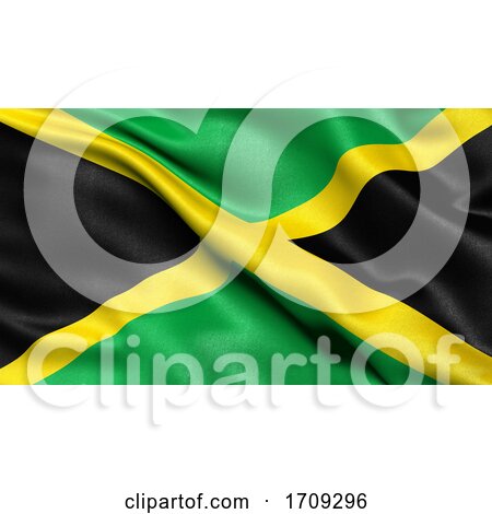 3D Illustration of the Flag of Jamaica Waving in the Wind by stockillustrations