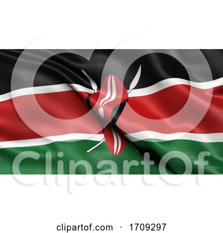 3D Illustration of the Flag of Kenya Waving in the Wind by stockillustrations