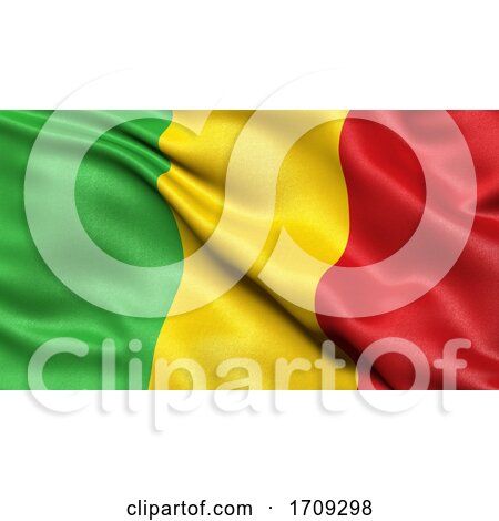 3D Illustration of the Flag of Mali Waving in the Wind by stockillustrations