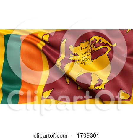 3D Illustration of the Flag of Sri Lanka Waving in the Wind by stockillustrations