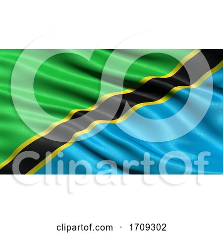 3D Illustration of the Flag of Tanzania Waving in the Wind by stockillustrations