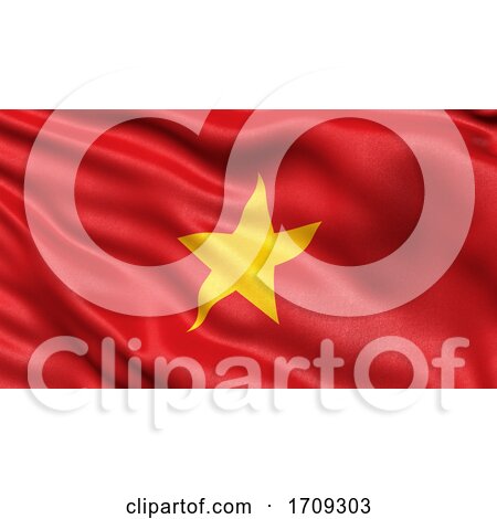 3D Illustration of the Flag of Vietnam Waving in the Wind by stockillustrations