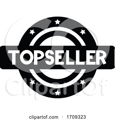 Black Top Seller Logo Icon Sticker with Stars by elaineitalia