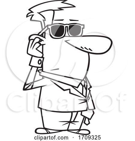 Cartoon Black and White Male Bodyguard by toonaday