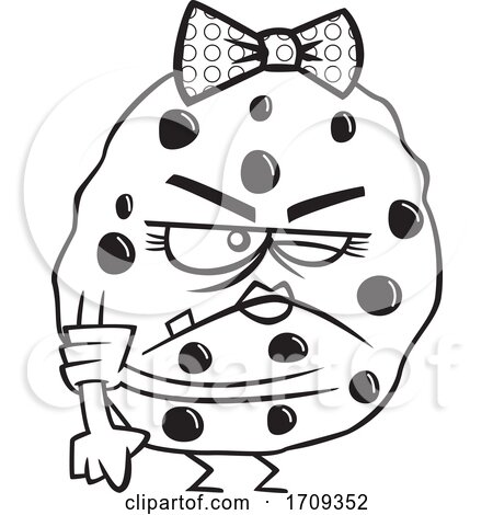 Cartoon Black and White Tough Female Cookie by toonaday