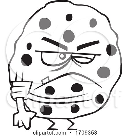 Cartoon Black and White Tough Cookie by toonaday