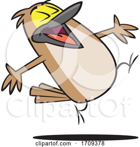 Cartoon Happy Lark Bird by toonaday
