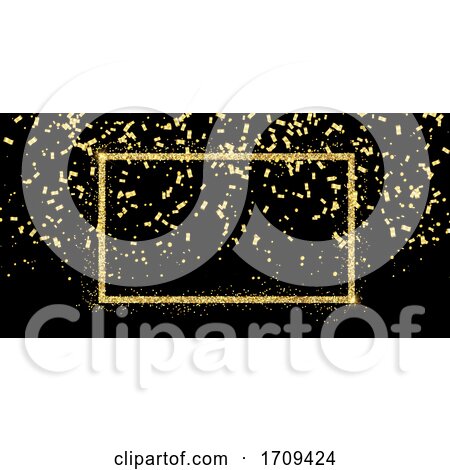 Celebration Background with Glitter Frame and Gold Confetti by KJ Pargeter