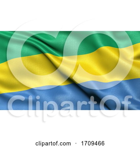 3D Illustration of the Flag of Gabon Waving in the Wind by stockillustrations