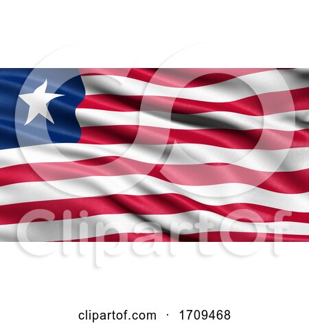3D Illustration of the Flag of Liberia Waving in the Wind by stockillustrations