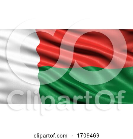 3D Illustration of the Flag of Madagascar Waving in the Wind by stockillustrations