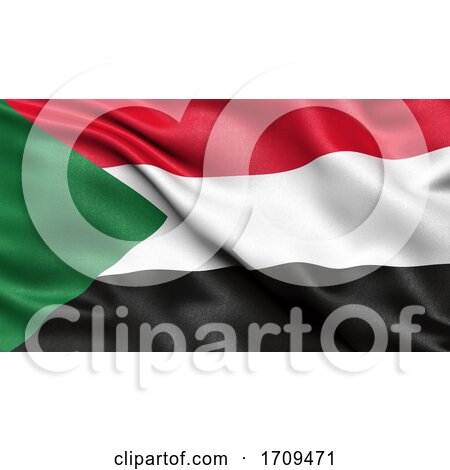 3D Illustration of the Flag of Sudan Waving in the Wind by stockillustrations