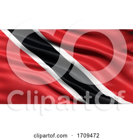 3D Illustration of the Flag of Trinidad and Tobago Waving in the Wind by stockillustrations