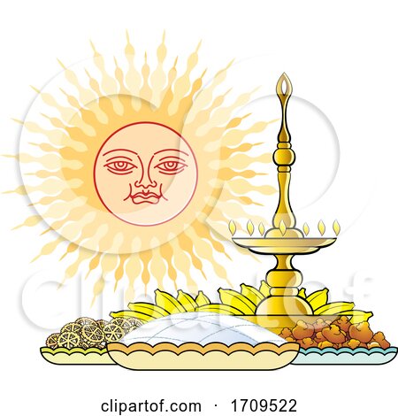 Sinhala New Year Sun and Foods by Lal Perera