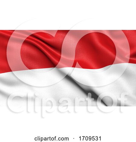 3D Illustration of the Flag of Monaco Waving in the Wind by stockillustrations